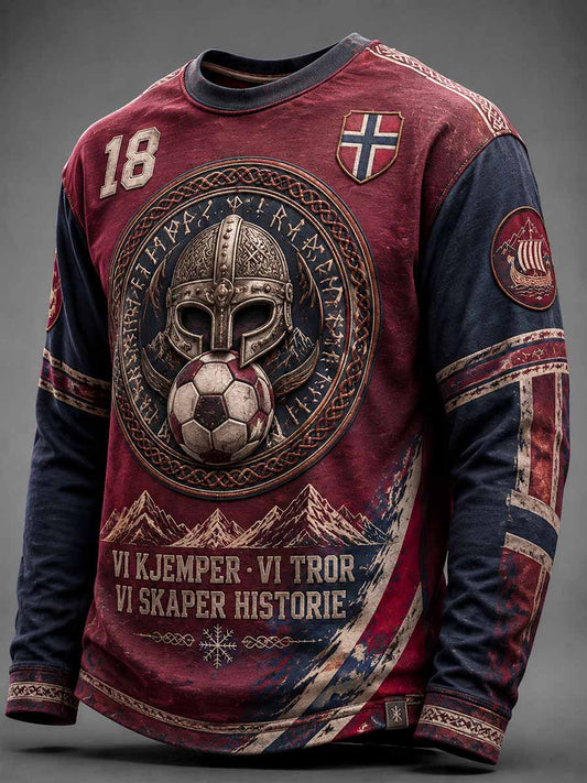 Herrers Norge-fotball-gaven med trykket design