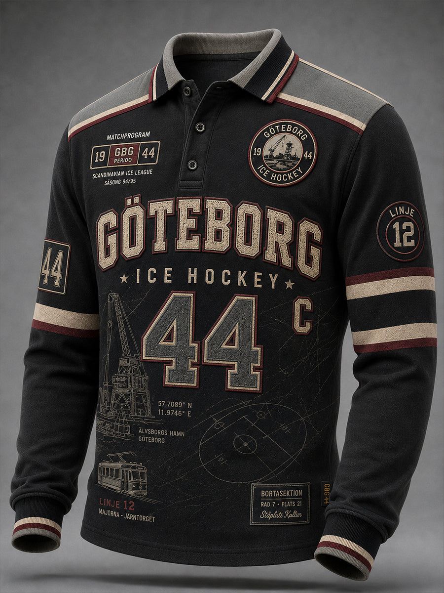 Herrskjorta från 1944 Göteborg Hockeyarv med våffelmönster och lång ärm