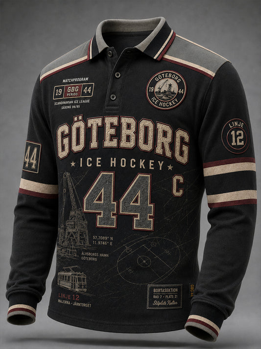 Herrskjorta från 1944 Göteborg Hockeyarv med våffelmönster och lång ärm