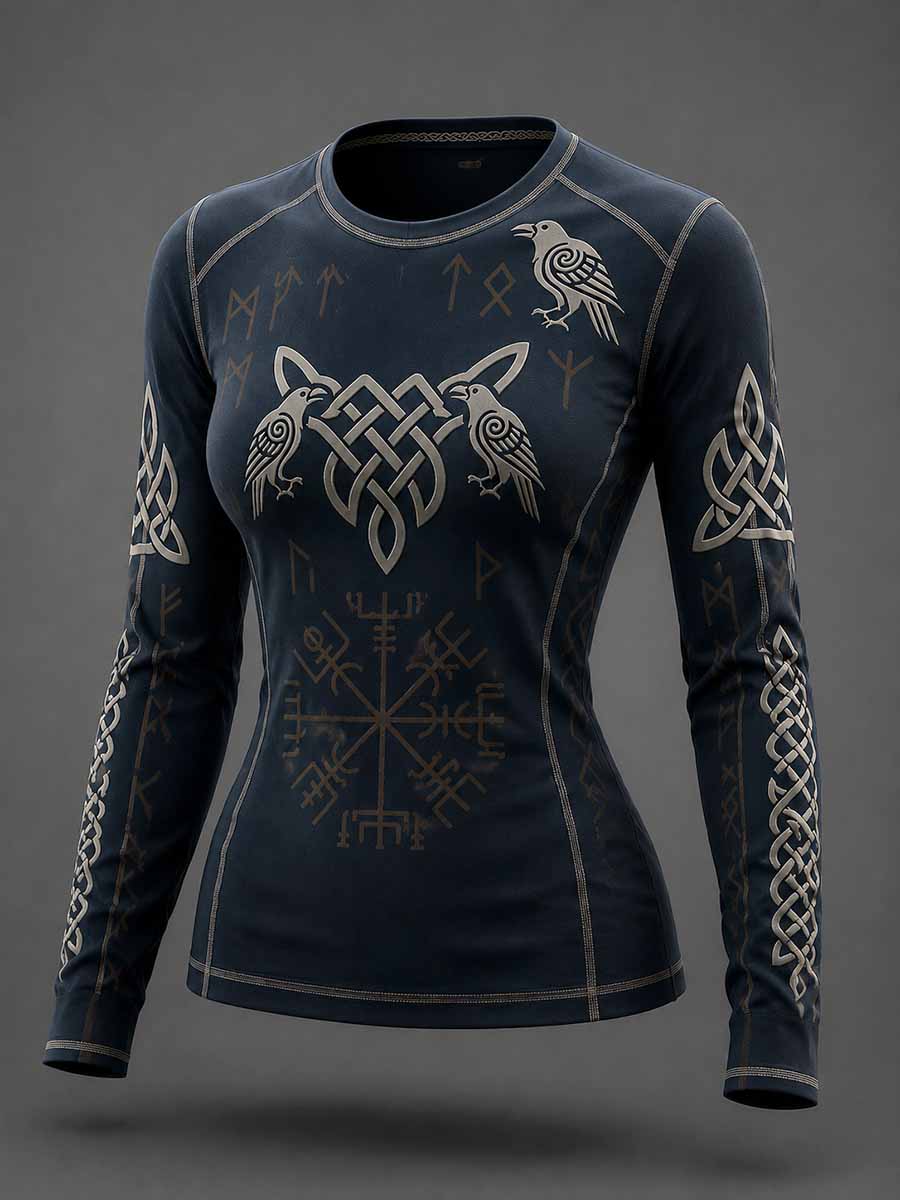 Kvinners vintage vikingkeltisk knuteprint-sweatshirt