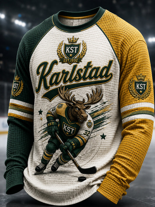 Herrgrönvitt Hockeyarv Vintage axelärm