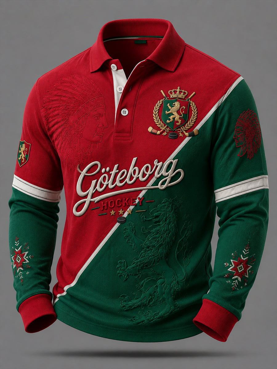 Vintage Göteborg Hockey Lapptäcke Avslappnad Pikétröja