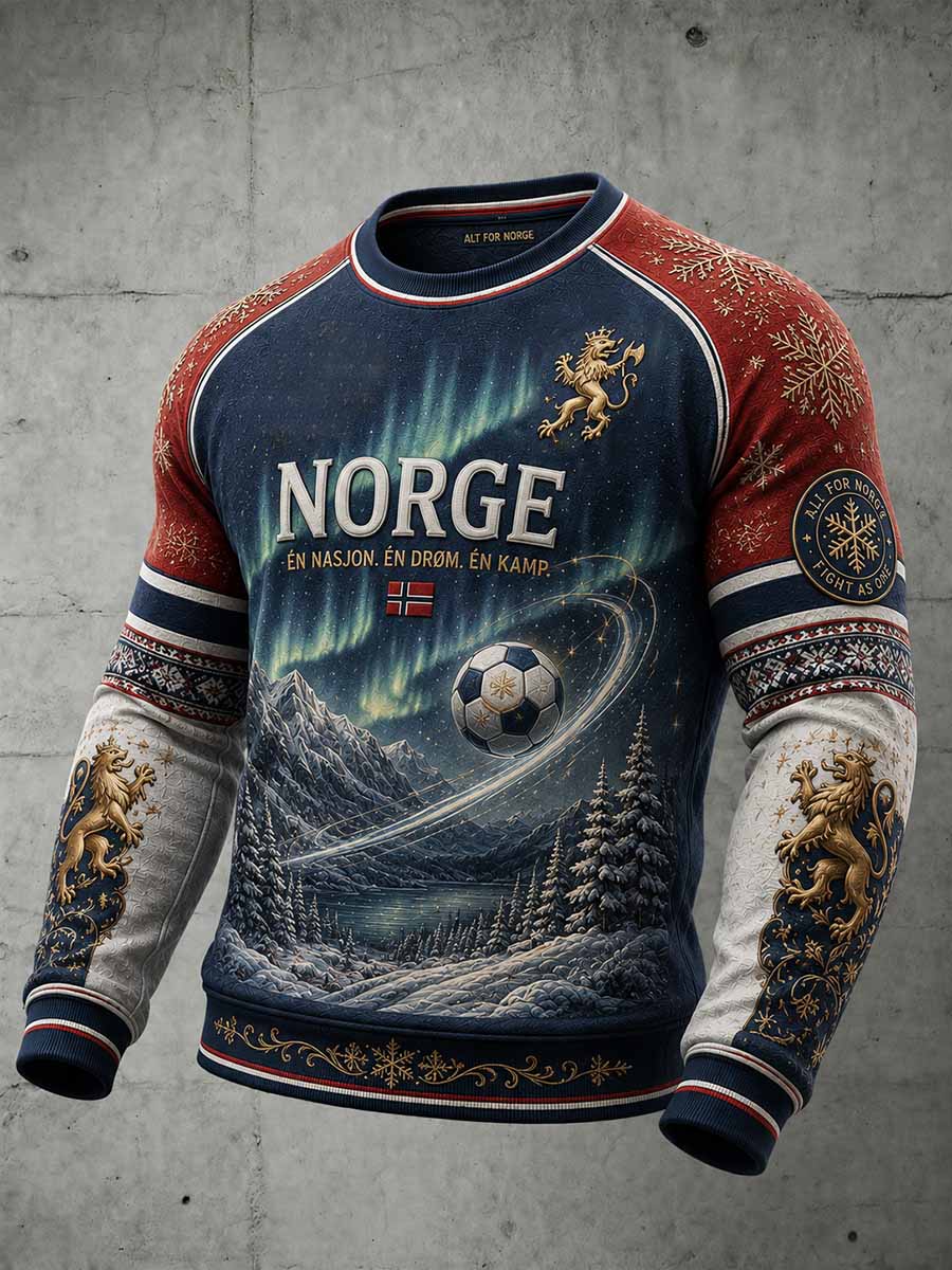 Menns retro fotball-gjenkjennelsesmønster sweatshirt