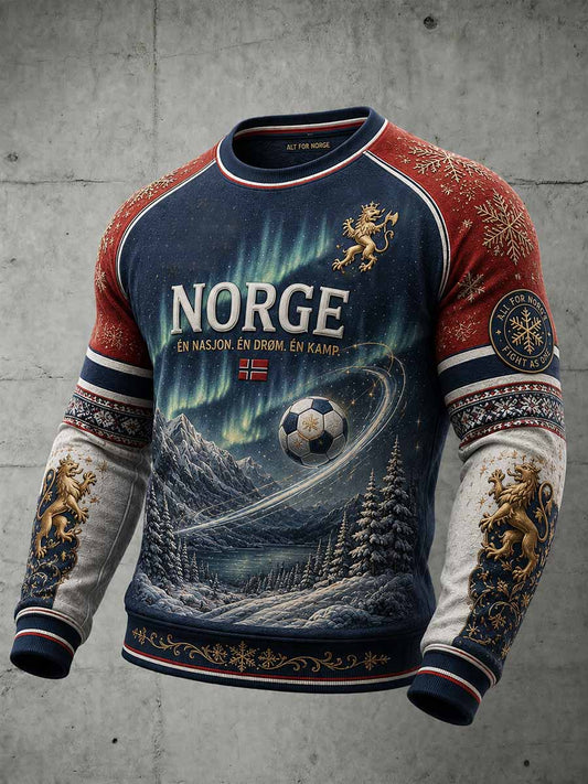 Menns retro fotball-gjenkjennelsesmønster sweatshirt