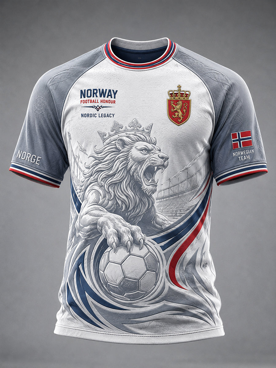 Herrer T-skjorte med raglanermer og grafisk trykk med fotballmotiv