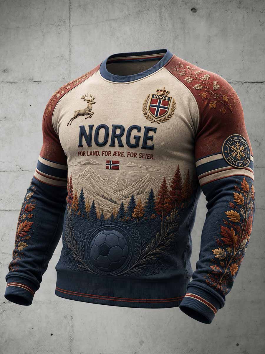 Menns retro fotball-gjenkjennelsesmønster sweatshirt