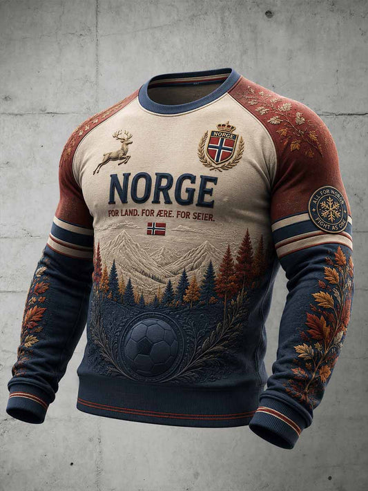 Menns retro fotball-gjenkjennelsesmønster sweatshirt