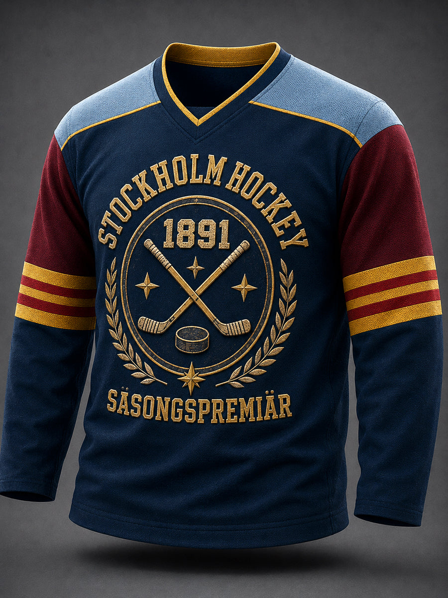 Stockholm Iron Hockey V-ringad T-shirt