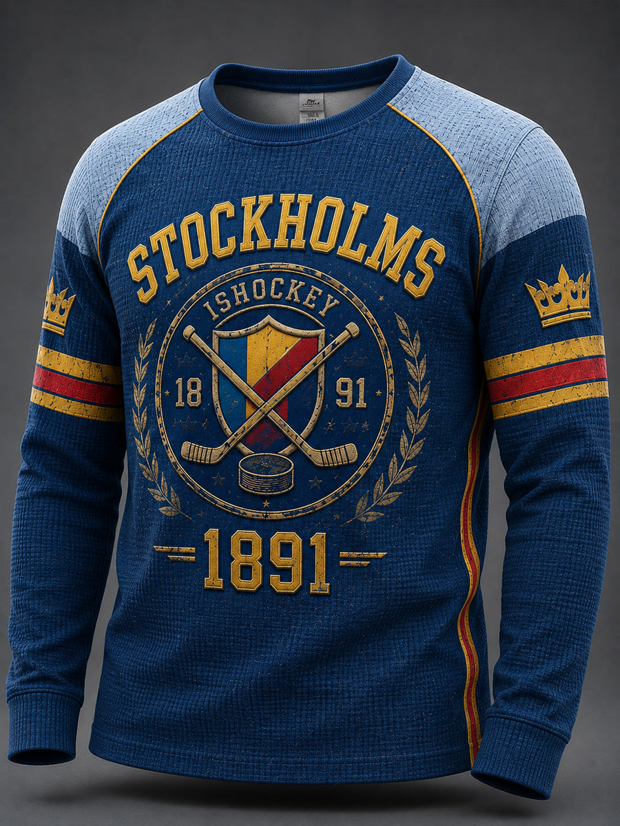 Stockholm Ice Heritage Hockey Våffelstickad T-shirt