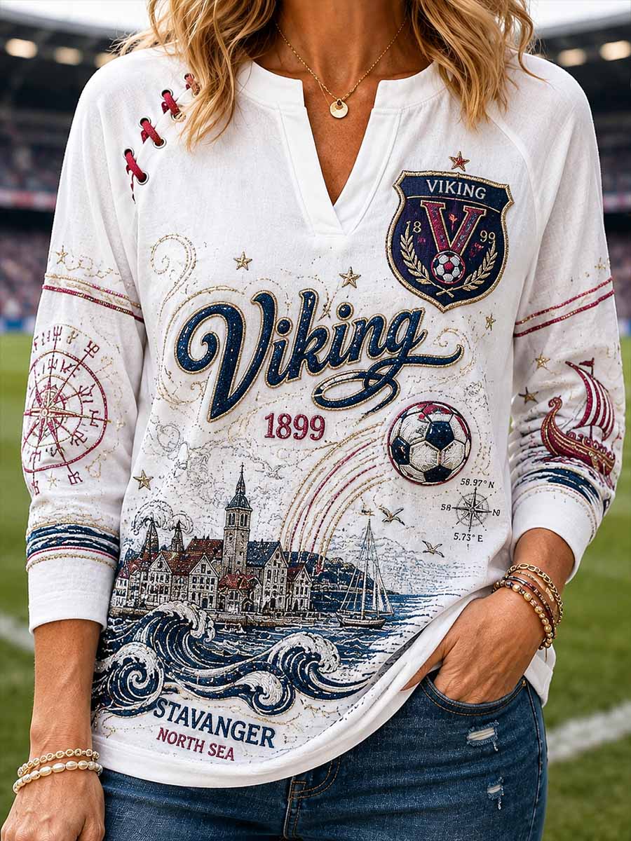 Kvinners vintage fotballgenser med tradisjonelt lagsmønster
