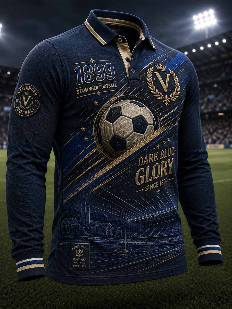 Menns tradisjonelle poloskjorte med teammønster fra 1899