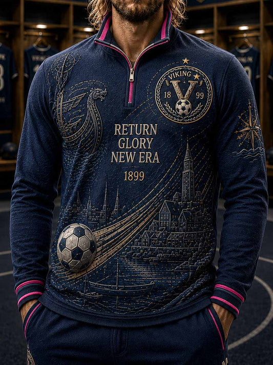 Menns Viking Fk Tradisjonell Lagsprentet Sweater