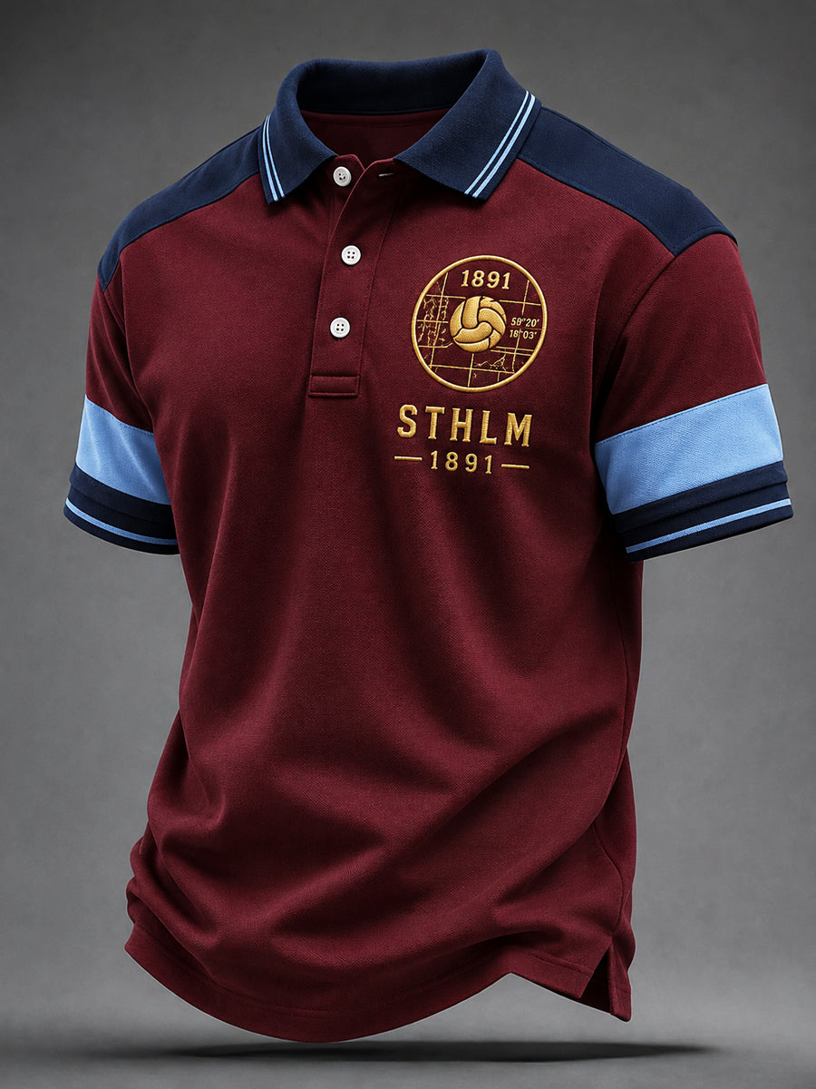 Retro Djurgården Fotbollsklassisk Broderad Piké