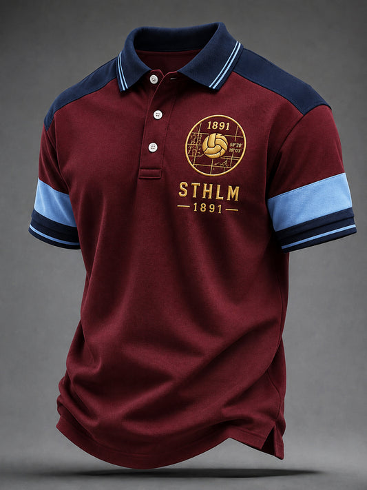 Retro Djurgården Fotbollsklassisk Broderad Piké