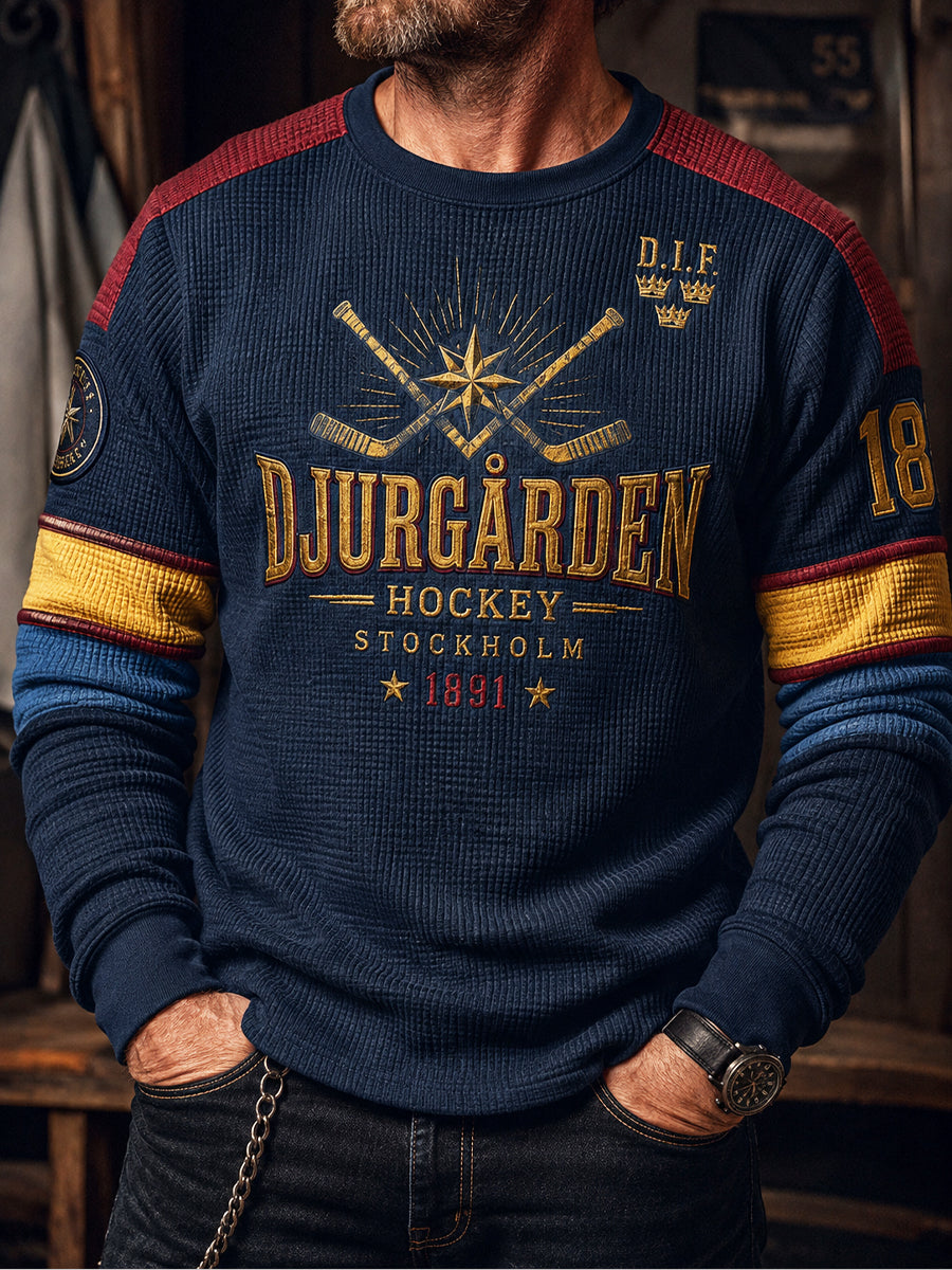 Retro Djurgården Hockey Classic Våffelvävd T-shirt