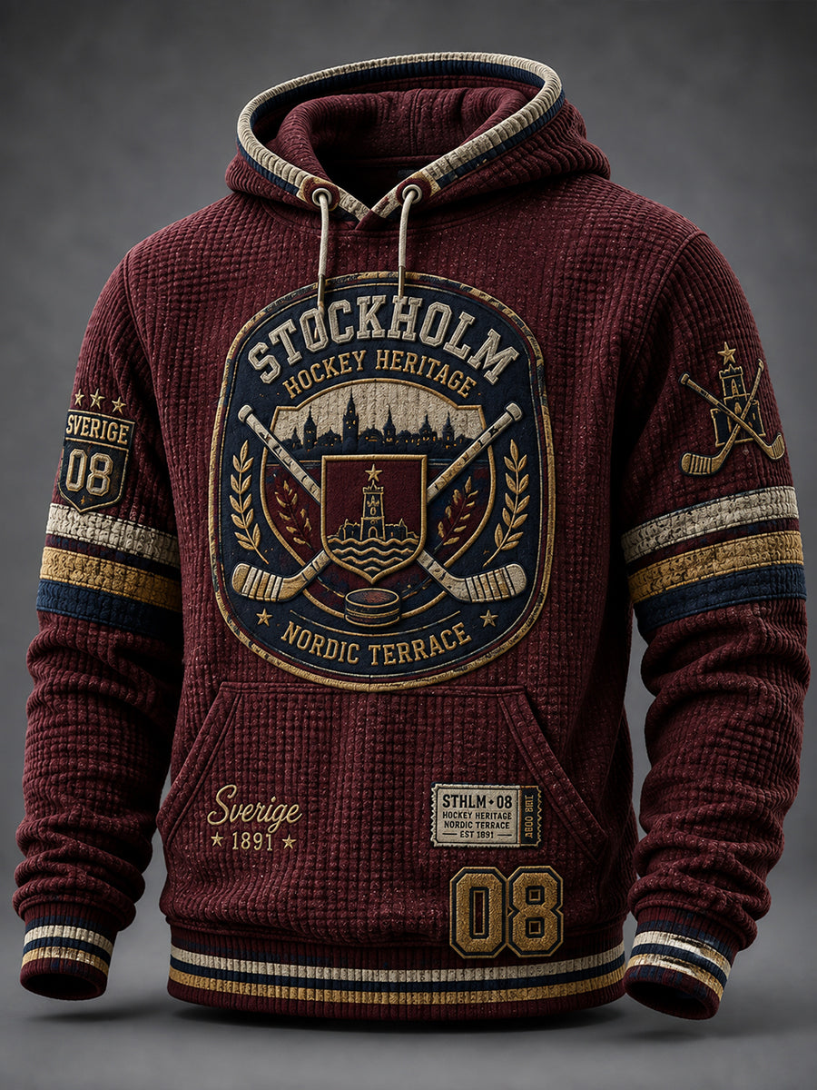 Herrtröja i oversize med fallande axlar och fickor från Djurgården Hockey, Sverige