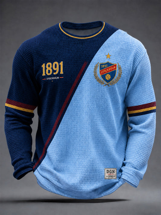 Kunglig Blå Stockholm Match Vafelvävd T-shirt