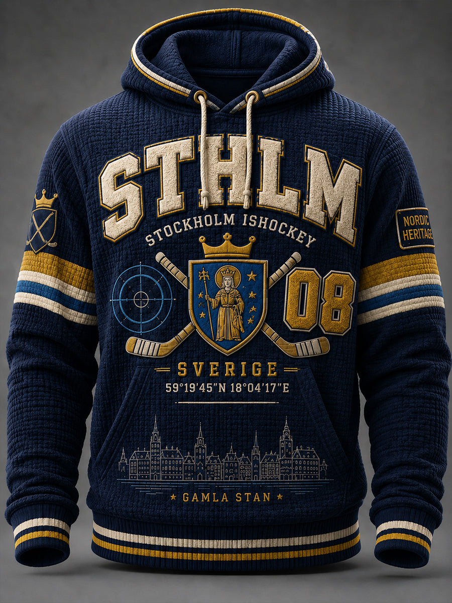Herrtröja i oversize med fallande axlar och fickor från Djurgården Hockey, Sverige