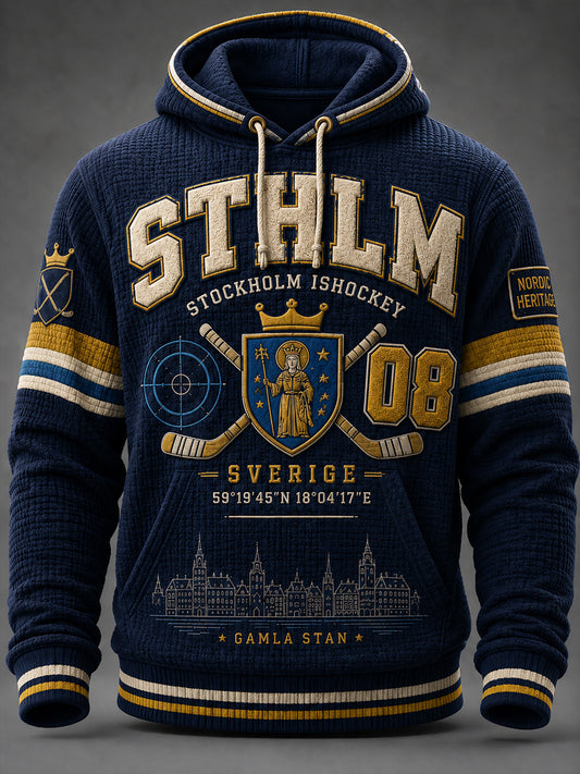 Herrtröja i oversize med fallande axlar och fickor från Djurgården Hockey, Sverige