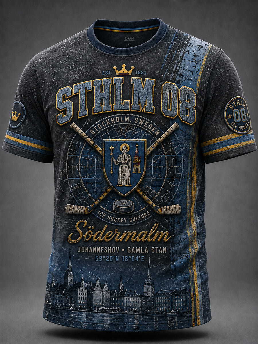 Herrtröja med korta ärmar från Djurgården Hockey, Sverige
