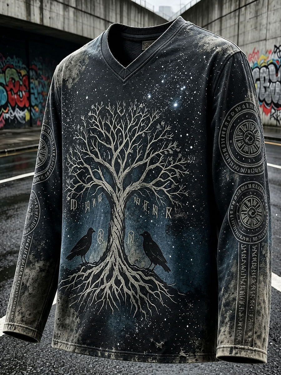 Mans Waffle T-shirt med långa ärmarna