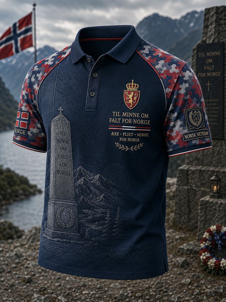 Herrepolo med norsk militærreise-kunsttrykk