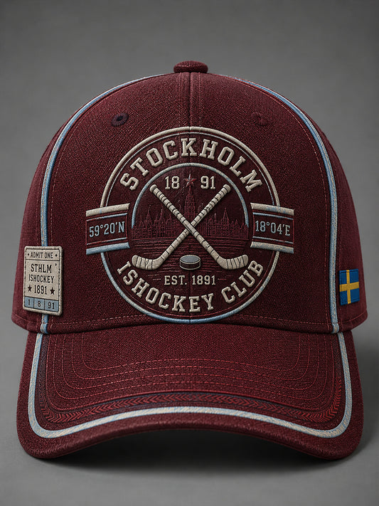 Unisex vintage ishockeymössa från Stockholm, Sverige