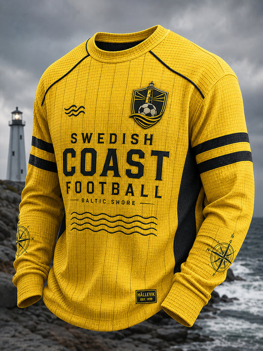 Herrar Svenska fotbollsklubben Mjällby AIF Entusiaster Våffeltröja med lång ärm