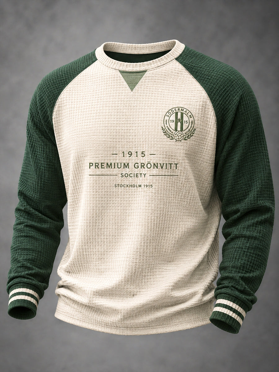 Stockholm South Grön Klubb Våffelstickad T-shirt