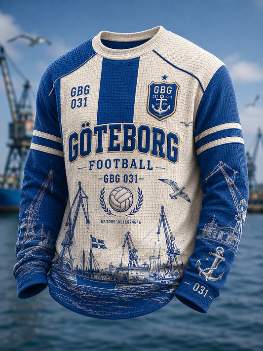 Herrarnas svenska fotbollsklubb IFK Göteborg Västgötaälskare Våffeltröja med lång ärm