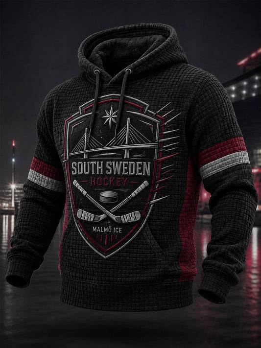 Herrligan i ishockey i Sverige Malmö Redhawks Entusiaster Överskottsstorlek Löparegenskuddad Hoodie med fickor