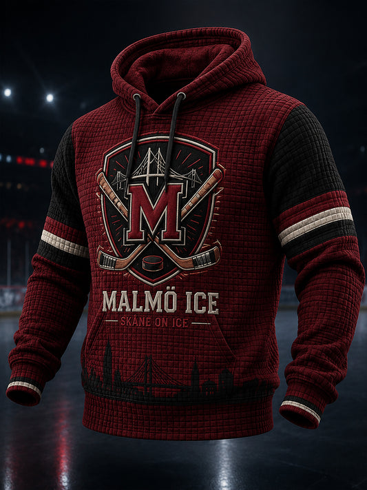 Herrligan i ishockey i Sverige Malmö Redhawks Entusiaster Överskottsstorlek Löparegenskuddad Hoodie med fickor