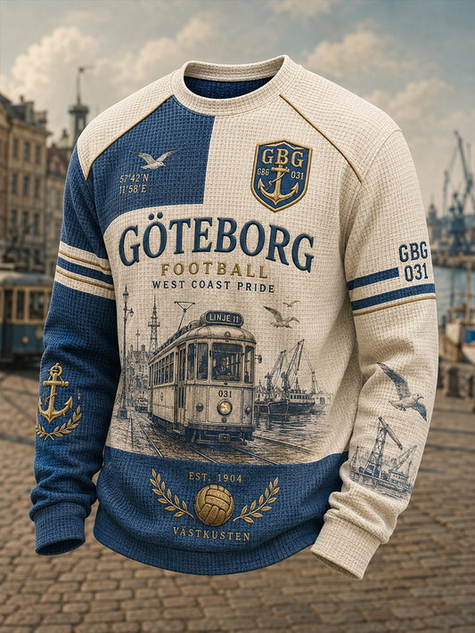 Herrarnas svenska fotbollsklubb IFK Göteborg Västgötaälskare Våffeltröja med lång ärm
