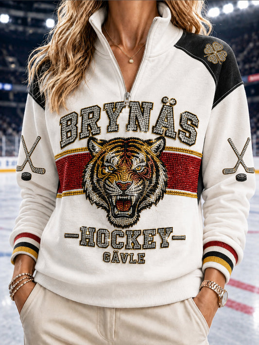 Brynäs Röd Guld Hockeyränder Damtröja
