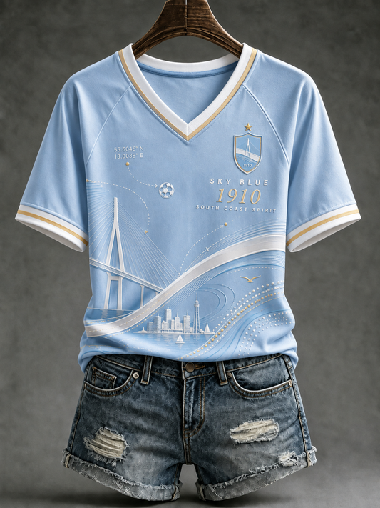Damer Malmö FF V-ringad axellös kortärmad t-shirt
