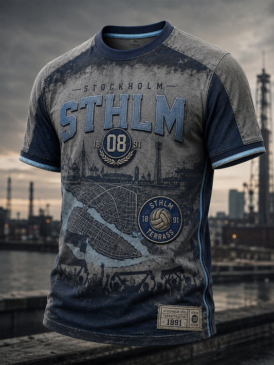 Herrarnas svenska fotboll Djurgården-supporter-kärlek kortärmad t-shirt