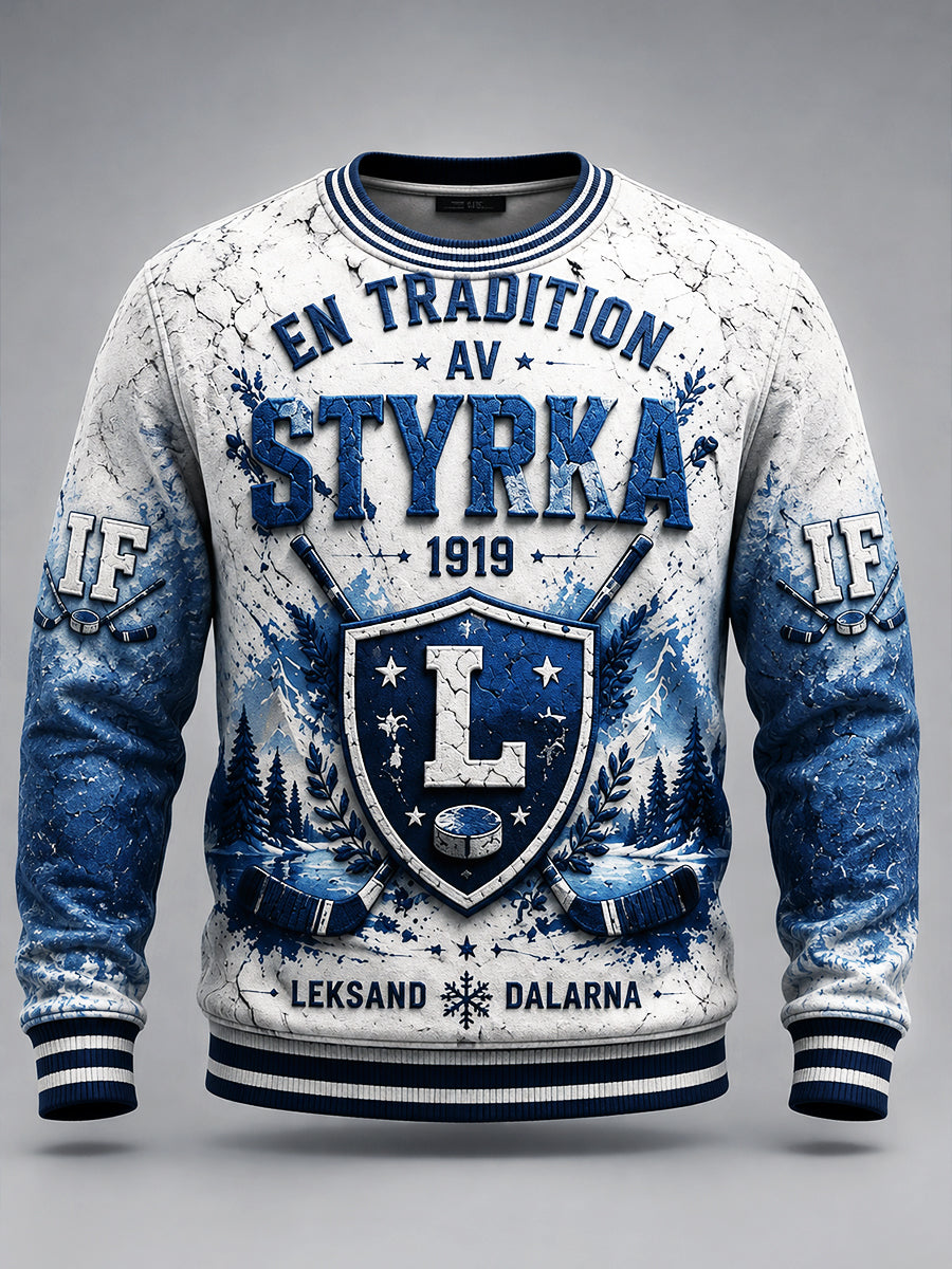 Herrarnas svenska ishockeytröja Leksands IF tryckt ledig tröja