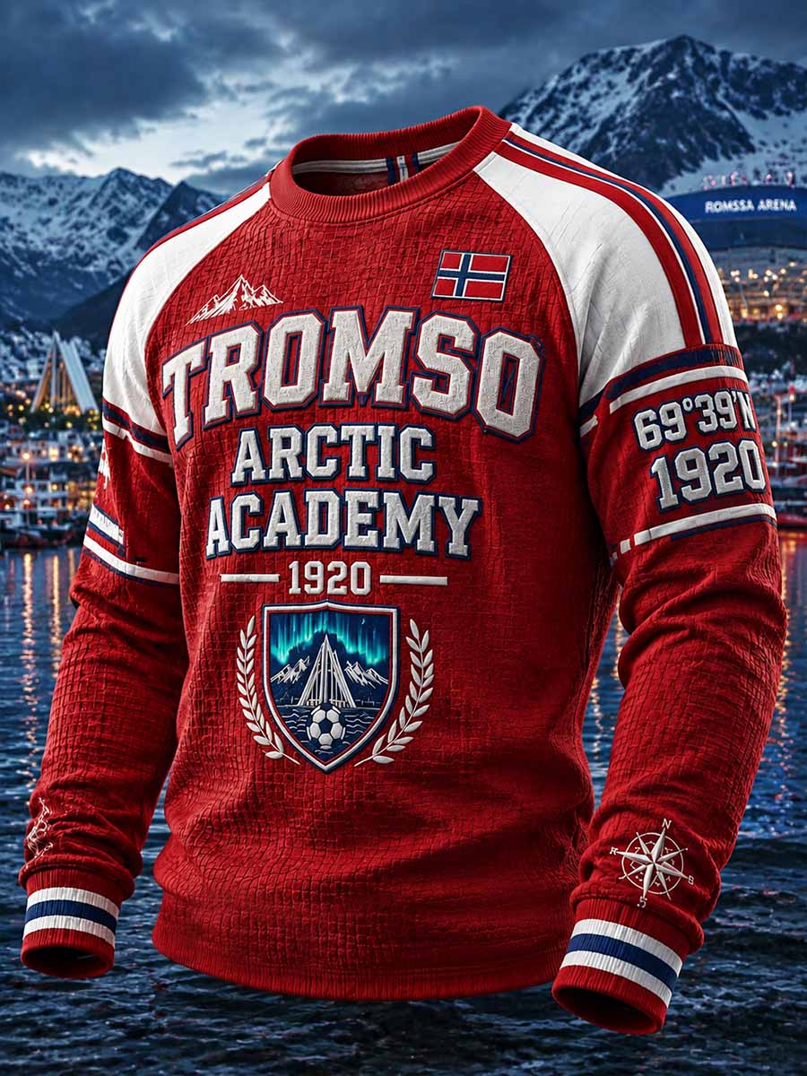 Tromsø nordligste fotballklub Mønsteret trykt gjee