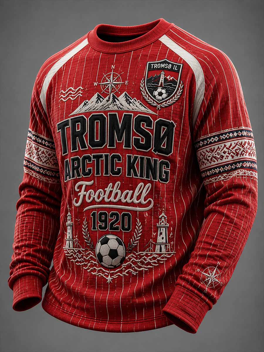 Menns Tromsø Nordligste Fotballklubb Mønstret Trykt Svettegenser