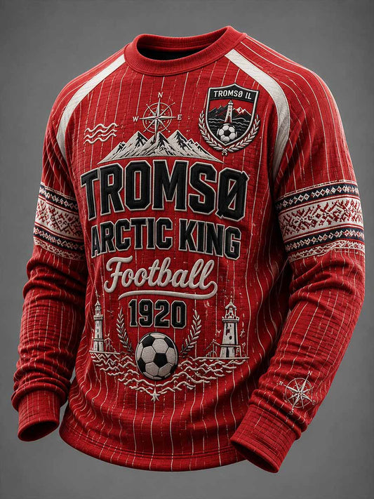Menns Tromsø Nordligste Fotballklubb Mønstret Trykt Svettegenser