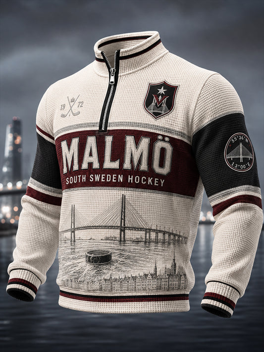 Herrarnas svenska ishockeytröja Malmö Redhawks – favorit för waffelmönstrade långärmade tröjor
