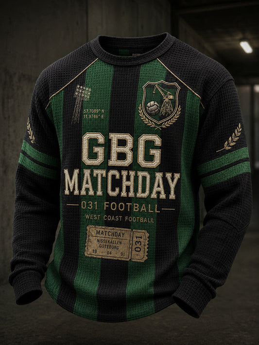 Mäns svensk fotboll GAIS fans älskare våffel Lång ärm T-shirt