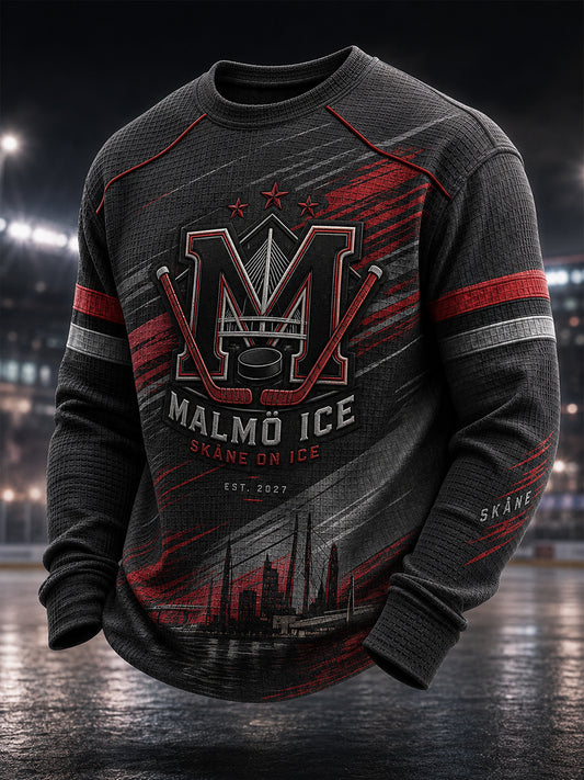 Herrarnas svenska ishockeytröja Malmö Redhawks – favorit för waffelmönstrade långärmade tröjor