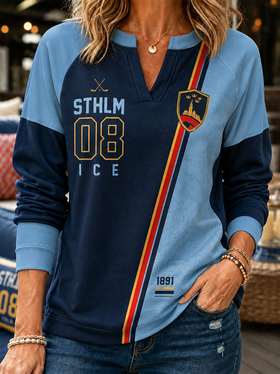 Kvinnors Djurgårdens IF Casual V-Hack Sweatshirt