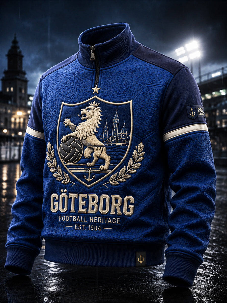 Herrar Retro IFK Göteborg Svensk Fotbollskärlek Sweatshirt med dragkedja