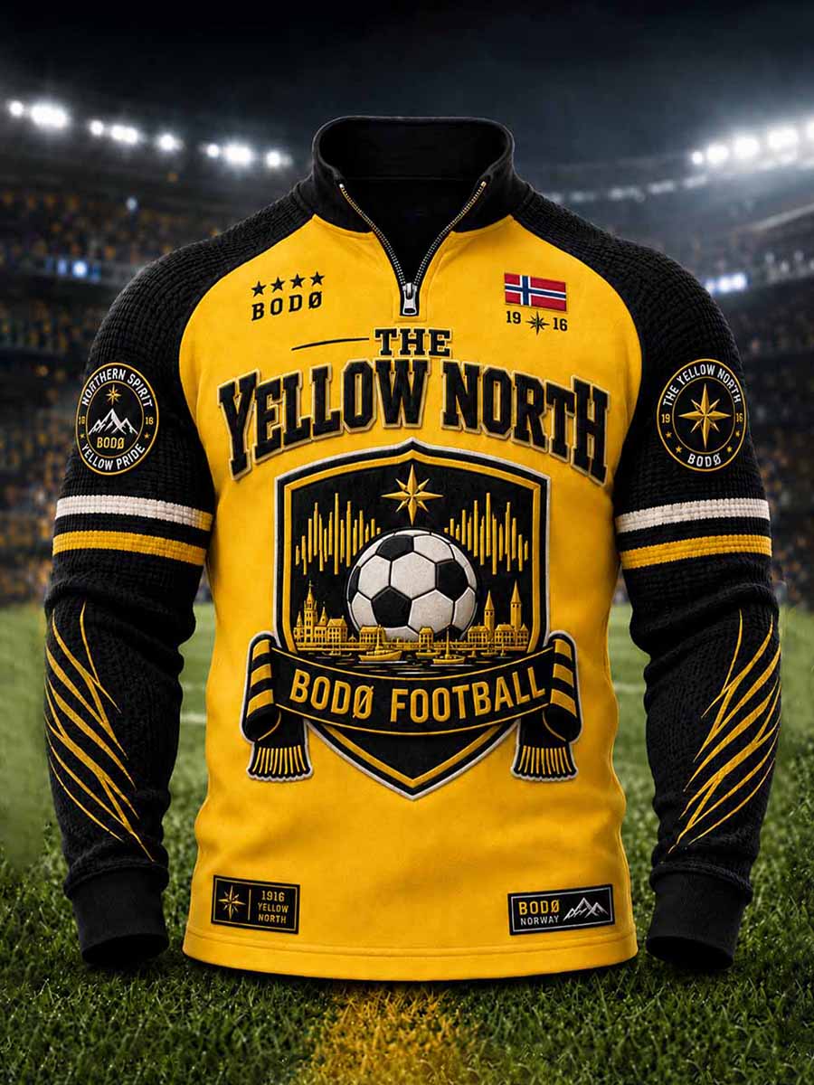Herrers Bodø Glimt-fotballtrøje med hette og trykk