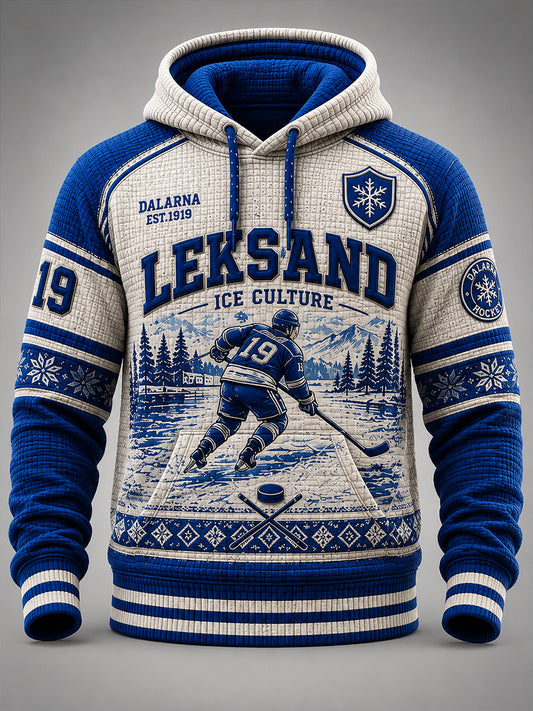 Herrligan av Leksands IF i ishockey – Överdimensionerad luvtröja med fallande axlar och fickor för fans och älskare