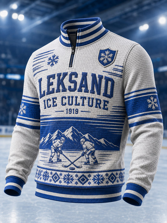 Herrligan avsnittet Svensk ishockey Leksands IF Fans Älskare Våffeltröja med lång ärm