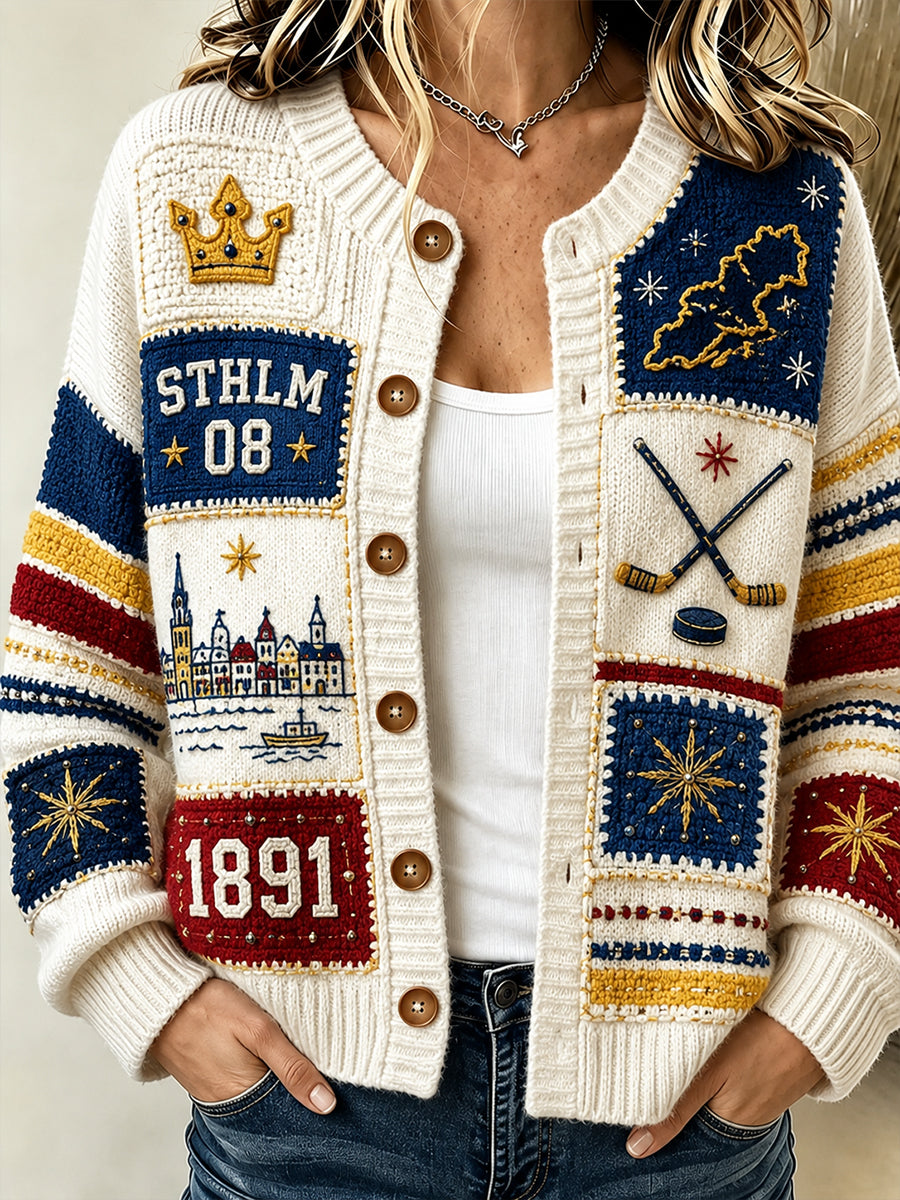 Kvinnors Djurgårdens IF Cardigan-stil Stil jacka