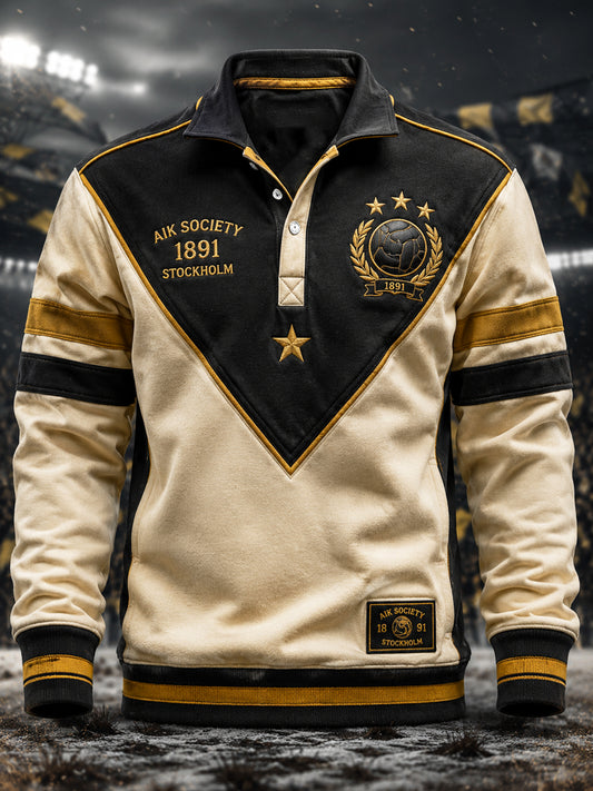 Herr AIK Premium Svartgult Fotbollspolo